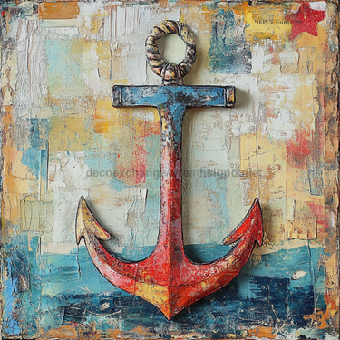 Nautical Sign, Anchor Sign, DCO-02607, Sign For Wreath, 10x10
